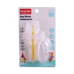 SILICONE BABY TOOTHBRUSH SET (YELLOW)