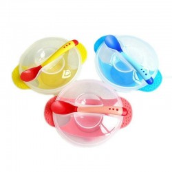 9491- SUCTION BOWL + TEMPERATURE COLOR CHANGING SPOON 
