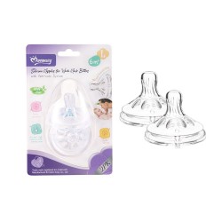 45414N - SILICONE NIPPLES FOR WIDE NECK BOTTLES - Size L (6M+)