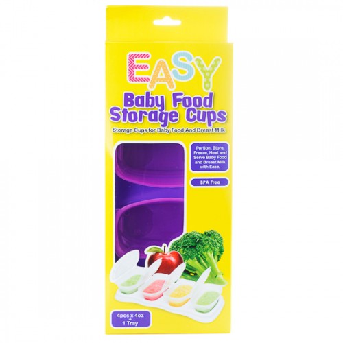 EASY Breastmilk & Baby Food Storage Cups (4oz)- Plum