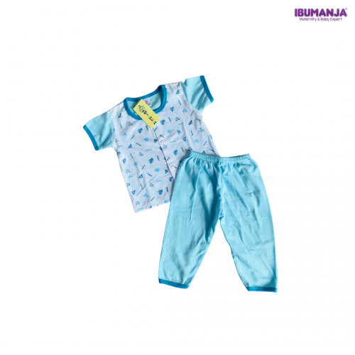 BAJU BABY BERKUALITI & MURAH - SELUAR PANJANG, LENGAN PENDEK (BLUE)