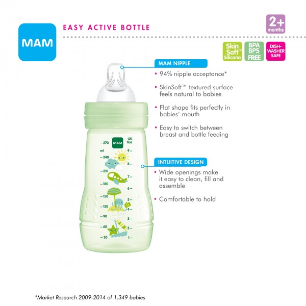 thumbnail image 2 of MAM Anti-Colic Baby Bottle (330ml) 2 of 12