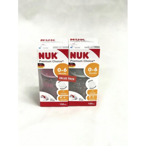 Nuk - Premium Choice 150ml PA Bottle (0-6m) TWIN